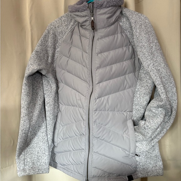 L.L. Bean Jackets & Blazers - L.L. Bean Light Gray Quilted & Heathered Jacket